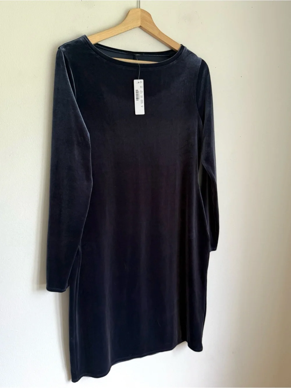 NWT J. Crew Velvet Long Sleeve Dress in Blue